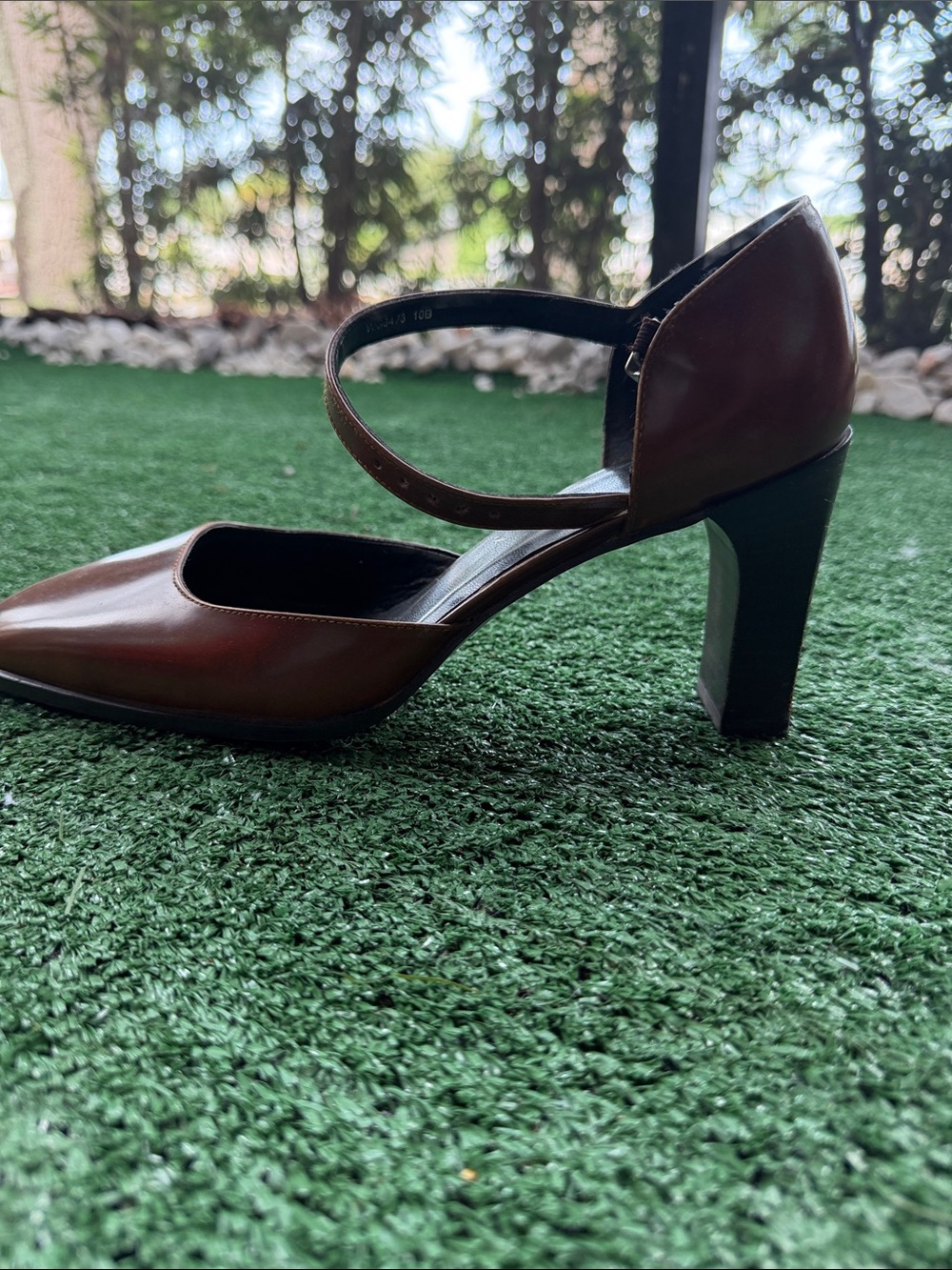Lauren Ralph Lauren Brown Leather Mary Jane Heels - Picture 9 of 13